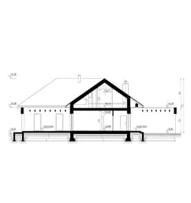 Rzut projektu HOMEKONCEPT 26 wariant 12 - przekrój