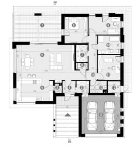 Rzut projektu HOMEKONCEPT 31 wariant 03 - Rzut parteru