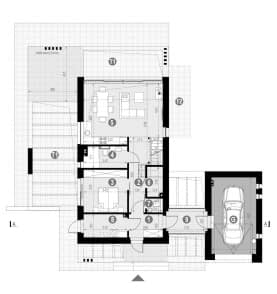 Rzut projektu HOMEKONCEPT 66 A G1 - Rzut parteru