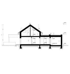Rzut projektu HOMEKONCEPT 66 A G1 - przekrój