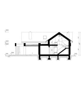 Rzut projektu HOMEKONCEPT 67 wariant 01 - przekrój
