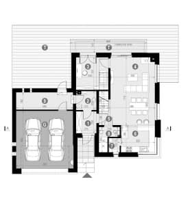 Rzut projektu HOMEKONCEPT 72 G2 - Rzut parteru