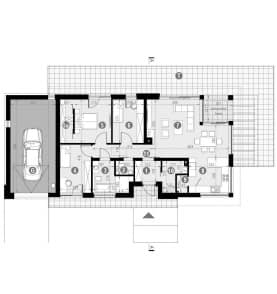 Rzut projektu HOMEKONCEPT 44 G1 Ytong - Rzut parteru