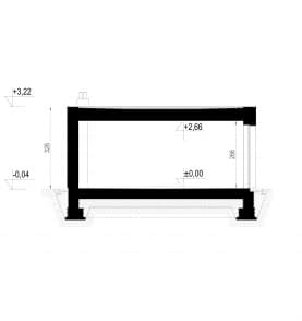 Rzut projektu Garaż HOMEKONCEPT G 07 - przekrój