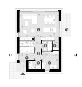 Rzut projektu HOMEKONCEPT 100 - Rzut parteru