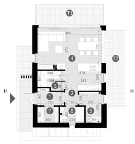 Rzut projektu HOMEKONCEPT 101 - Rzut parteru