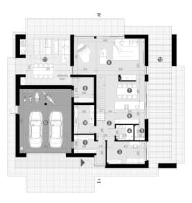 Rzut projektu HOMEKONCEPT 98 - Rzut parteru