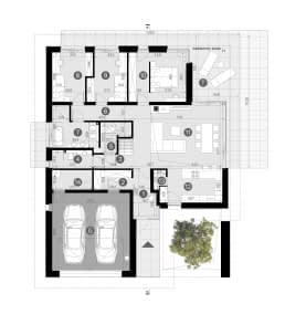 Rzut projektu HOMEKONCEPT 133 wariant 01 - Rzut parteru
