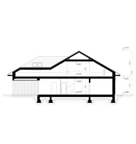 Rzut projektu HOMEKONCEPT 133 wariant 01 - przekrój
