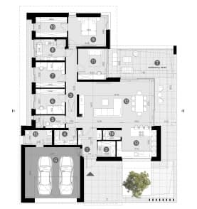 Rzut projektu HOMEKONCEPT 126 wariant 01 - Rzut parteru