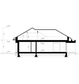 Rzut projektu HOMEKONCEPT 126 wariant 01 - przekrój