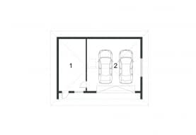 Rzut projektu BK-58 GARAŻ - Rzut