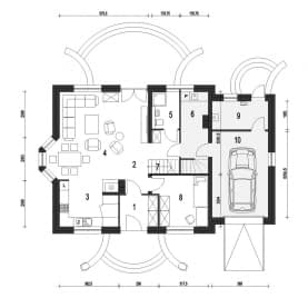 Rzut projektu Dom Dla Ciebie 1 z garażem - Parter