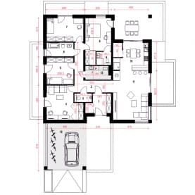 Rzut projektu Aura wiata z wiatą - Parter