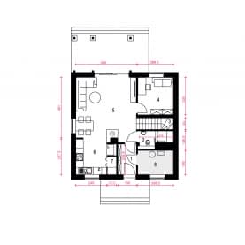 Rzut projektu Daktyl bez garażu - Parter