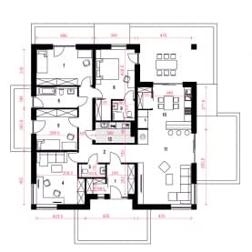 Rzut projektu Aura - Parter