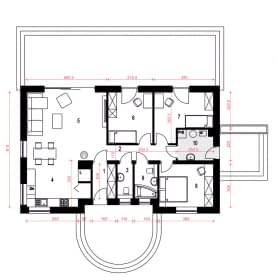 Rzut projektu Jarzębina - Parter