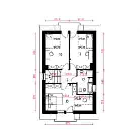 Rzut projektu Aida z garażem - Piętro
