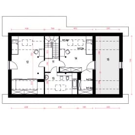 Rzut projektu Paprotka z garażem - Piętro