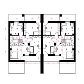 Rzut projektu Talia bliźniak BL2 z garażem - Piętro