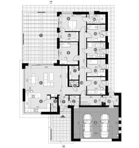 Rzut projektu HOMEKONCEPT 68 - Rzut parteru