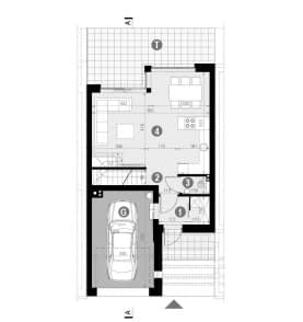 Rzut projektu HOMEKONCEPT 52 S - Rzut parteru