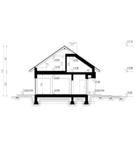 Rzut projektu HOMEKONCEPT 44 G1 Ytong - przekrój
