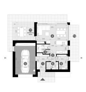 Rzut projektu HOMEKONCEPT 101 G1 - Rzut parteru