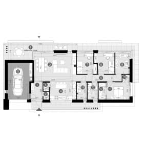 Rzut projektu HOMEKONCEPT 144 G1 - Rzut parteru
