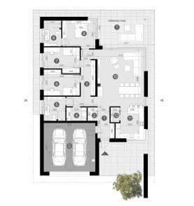 Rzut projektu HOMEKONCEPT 135 - Rzut parteru