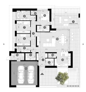 Rzut projektu HOMEKONCEPT 138 - Rzut parteru