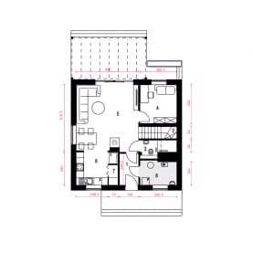 Rzut projektu Daktyl II bez garażu - Parter