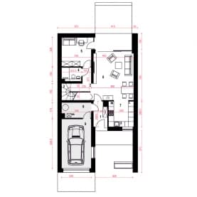 Rzut projektu Talia z garażem - Parter