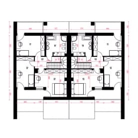 Rzut projektu Talia bliźniak BL1 z garażem - Piętro