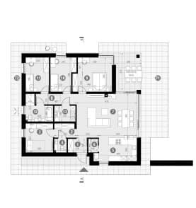 Rzut projektu HOMEKONCEPT 97 Ytong - Rzut parteru