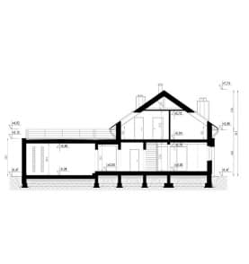 Rzut projektu HOMEKONCEPT 02 G2 EN - przekrój