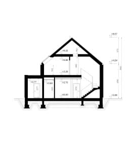 Rzut projektu HOMEKONCEPT 130 wariant 02 - przekrój