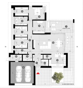 Rzut projektu HOMEKONCEPT 126 wariant 01 - Rzut parteru