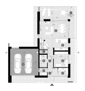 Rzut projektu HOMEKONCEPT 166 G2 wariant 01 - Rzut parteru