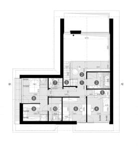 Rzut projektu HOMEKONCEPT 166 G2 wariant 01 - Rzut poddasza