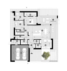 Rzut projektu HOMEKONCEPT 128 wariant 01 - Rzut parteru