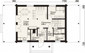 Rzut projektu chmielniki małe dw 11 - Parter