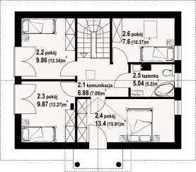 Rzut projektu paczków 3m - Poddasze