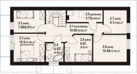 Rzut projektu jugów ag m - Poddasze