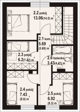 Rzut projektu gronów bb 70 - Poddasze