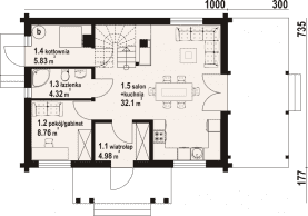Rzut projektu zawoja 14 dw - Parter