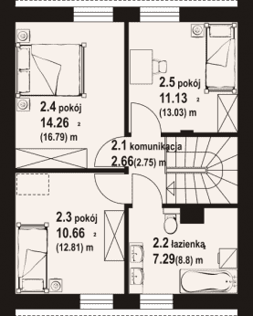 Rzut projektu gładowo a3 - Poddasze