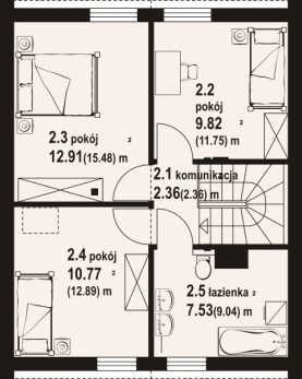 Rzut projektu gładowo aa 70 dws - Poddasze
