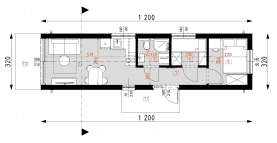 Rzut projektu DM22 - wersja drewniana - Parter