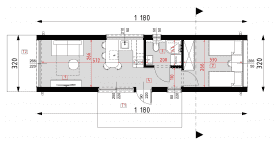 Rzut projektu DM23A - wersja drewniana - Parter